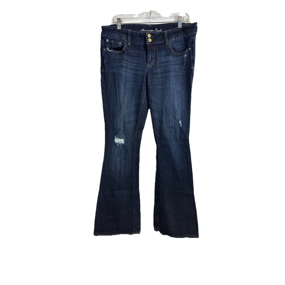 American Eagle Artist Jeans Womens 14L Dark Wash Low Rise Boot Cut Stretch Denim